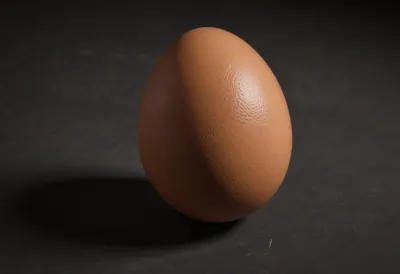 A single whole brown egg photographed close up and centered.