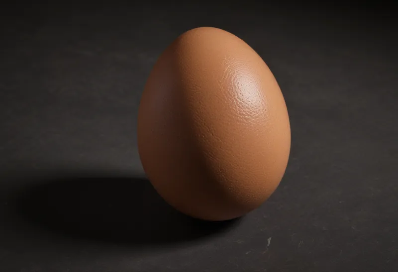 A single whole brown egg photographed close up and centered.